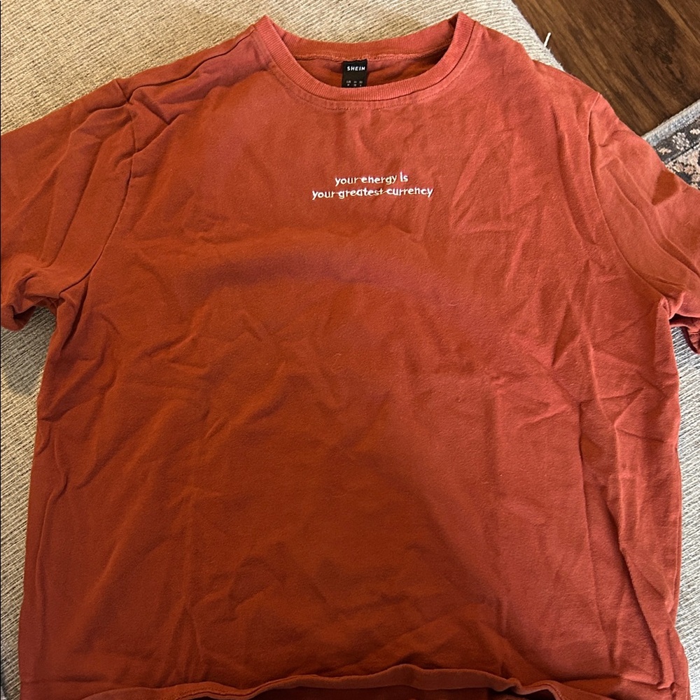 SHEIN Rust Short Sleeve Tee